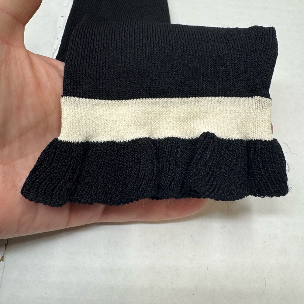 Vintage Cache Knit Cardigan Top Black White Size L Ruffle Fairy Y2K Coquette - Picture 10 of 13